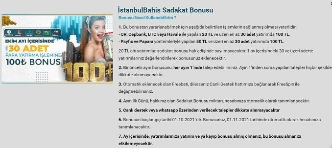İstanbulBahis Sadakat Bonusu